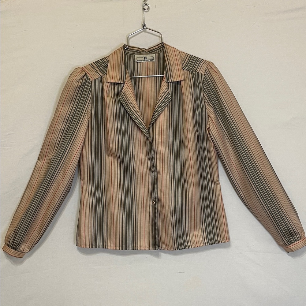 Vintage JONATHAN MARTIN Silk Striped Button-Down Shirt